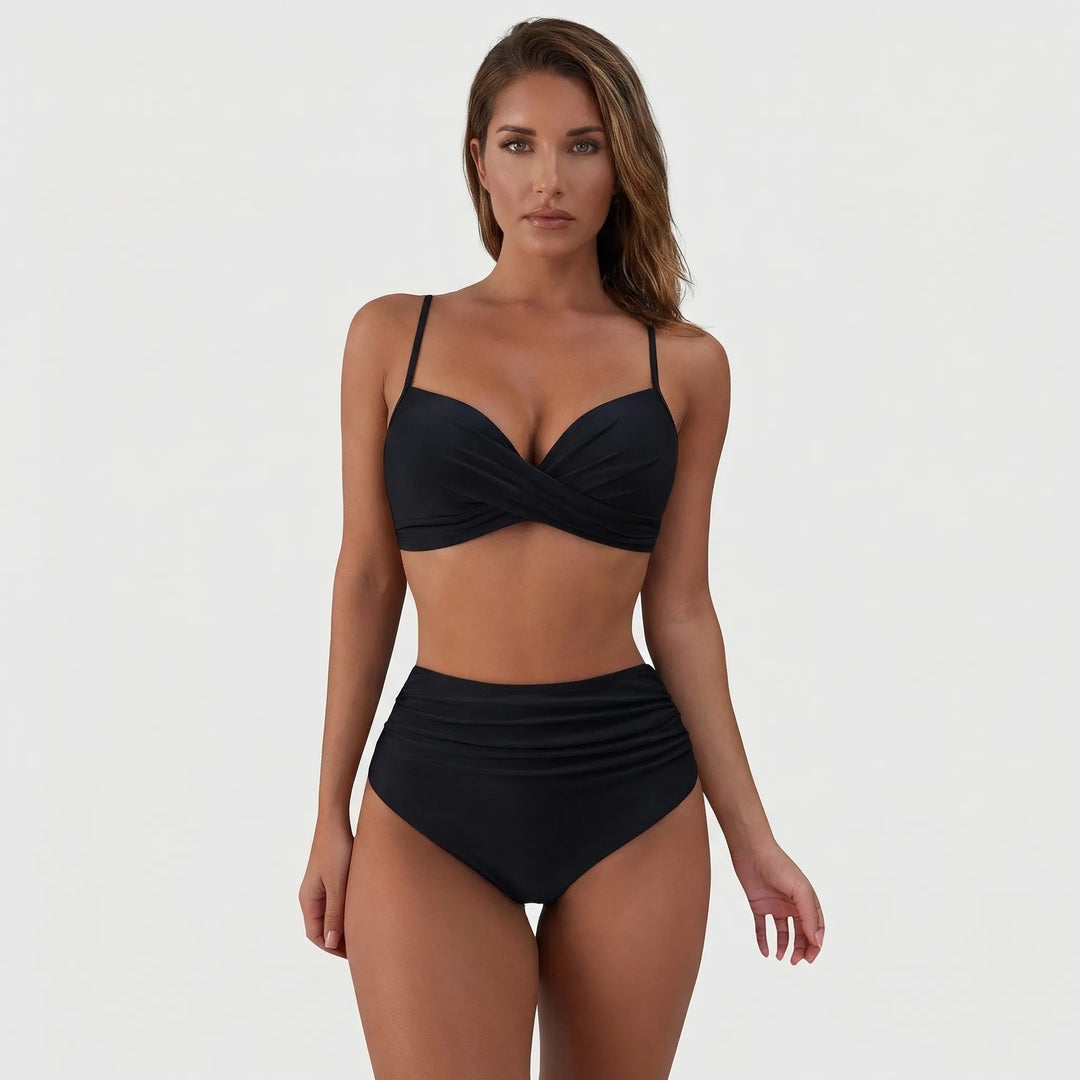 High-Waist Twist-Front Bikini Set - Patti