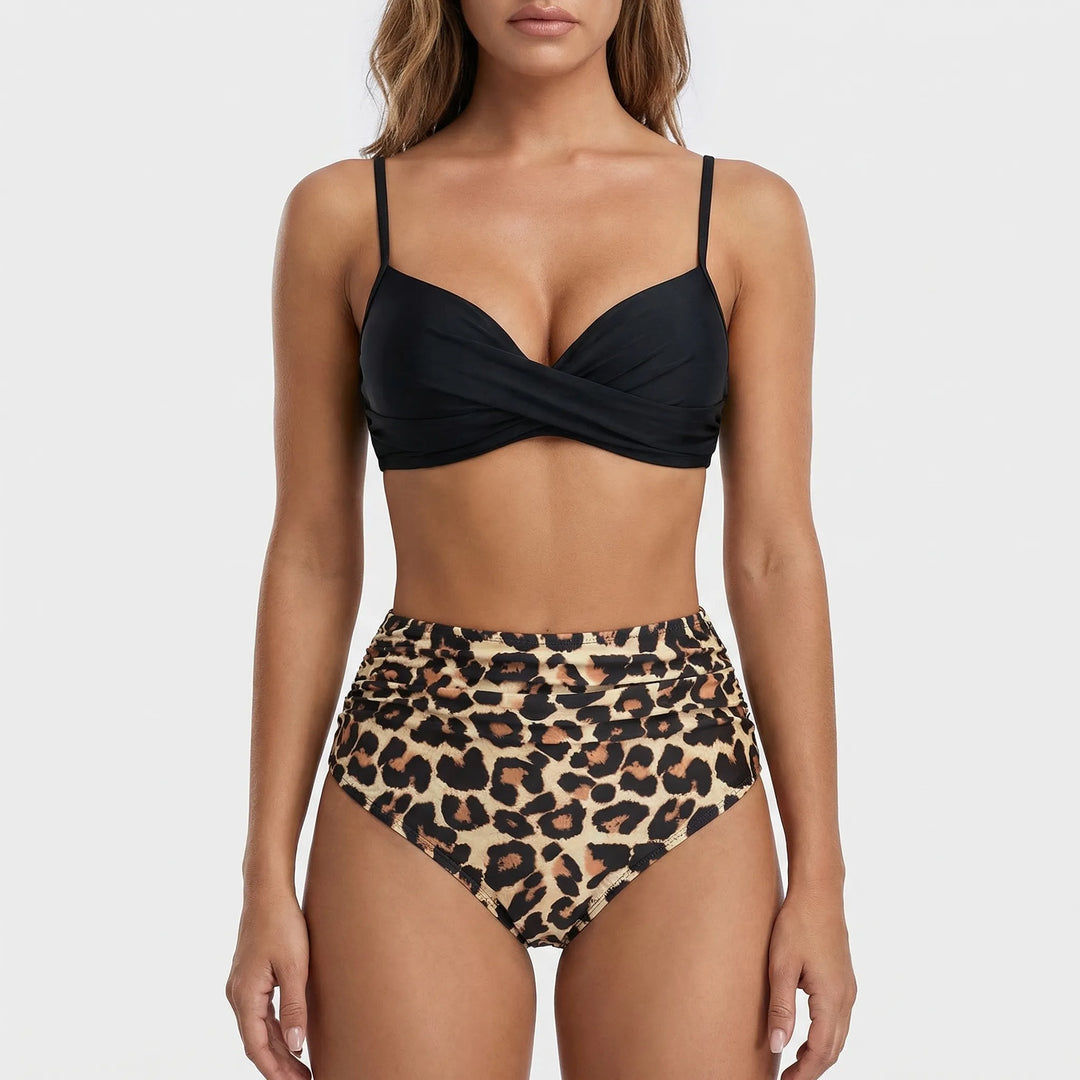 High-Waist Twist-Front Bikini Set - Patti