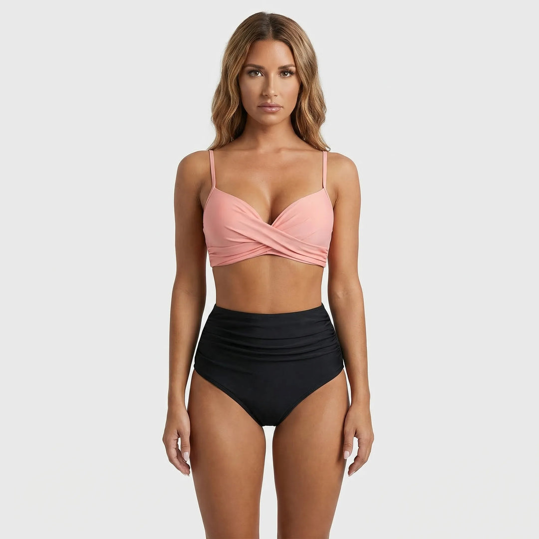 High-Waist Twist-Front Bikini Set - Patti