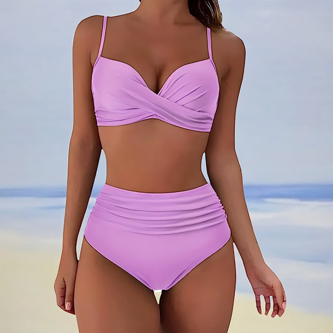High-Waist Twist-Front Bikini Set - Patti