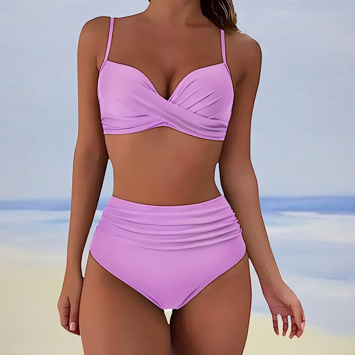 High-Waist Twist-Front Bikini Set - Patti