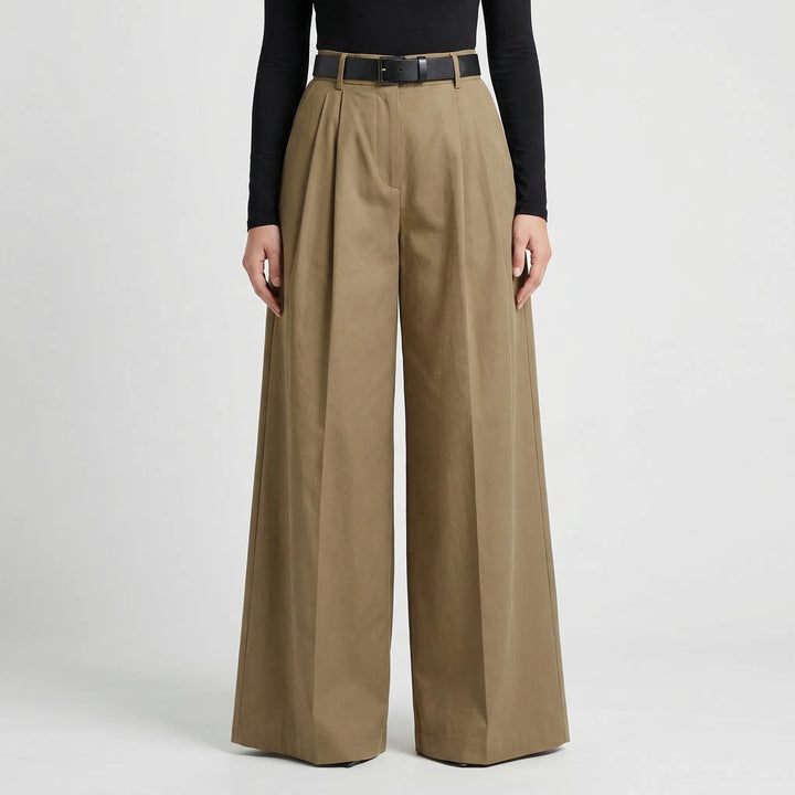 High-Waisted Wide-Leg Palazzo Trousers - Jane