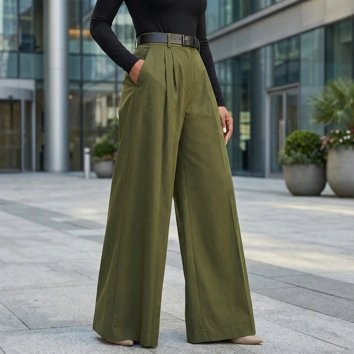 High-Waisted Wide-Leg Palazzo Trousers - Jane