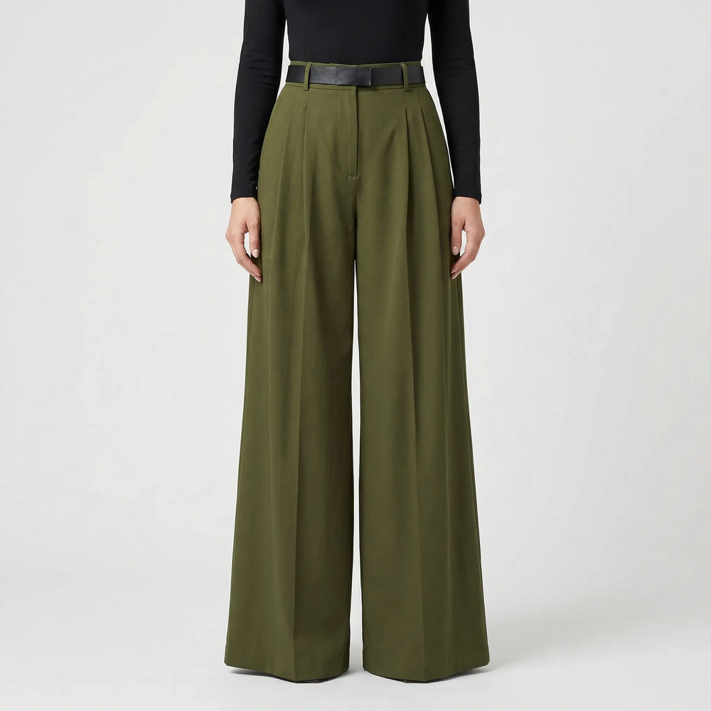 High-Waisted Wide-Leg Palazzo Trousers - Jane