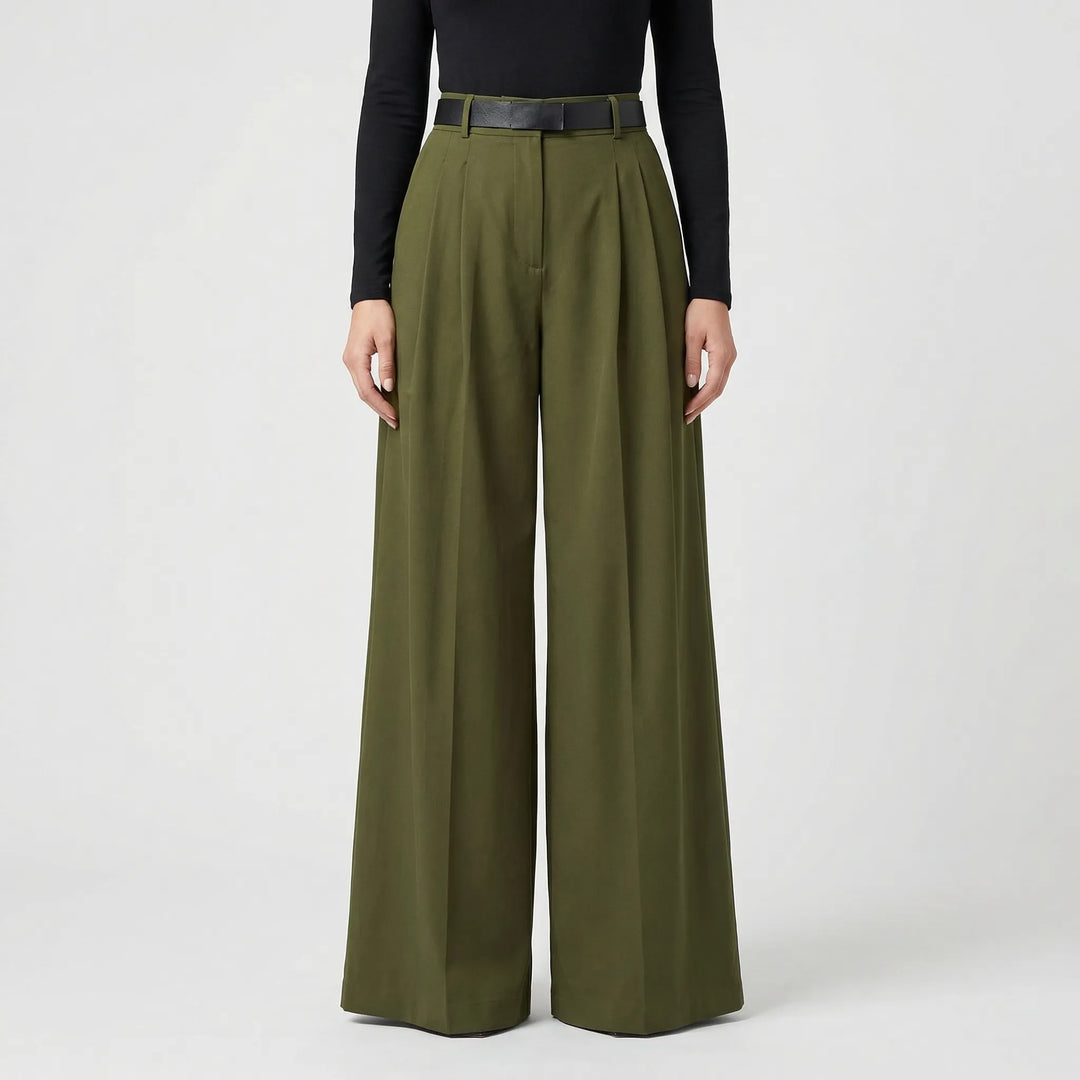 High-Waisted Wide-Leg Palazzo Trousers - Jane