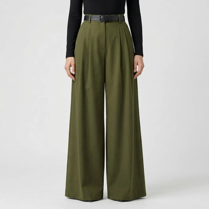 High-Waisted Wide-Leg Palazzo Trousers - Jane