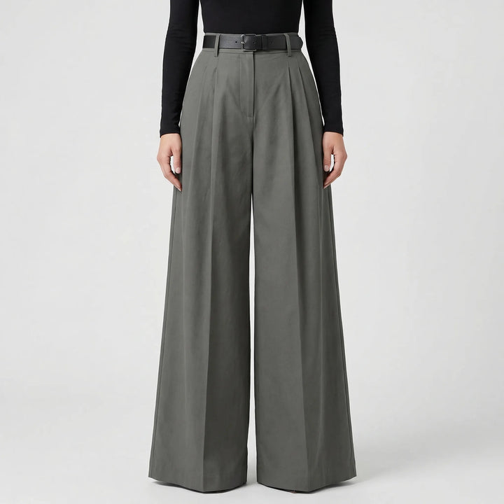 High-Waisted Wide-Leg Palazzo Trousers - Jane