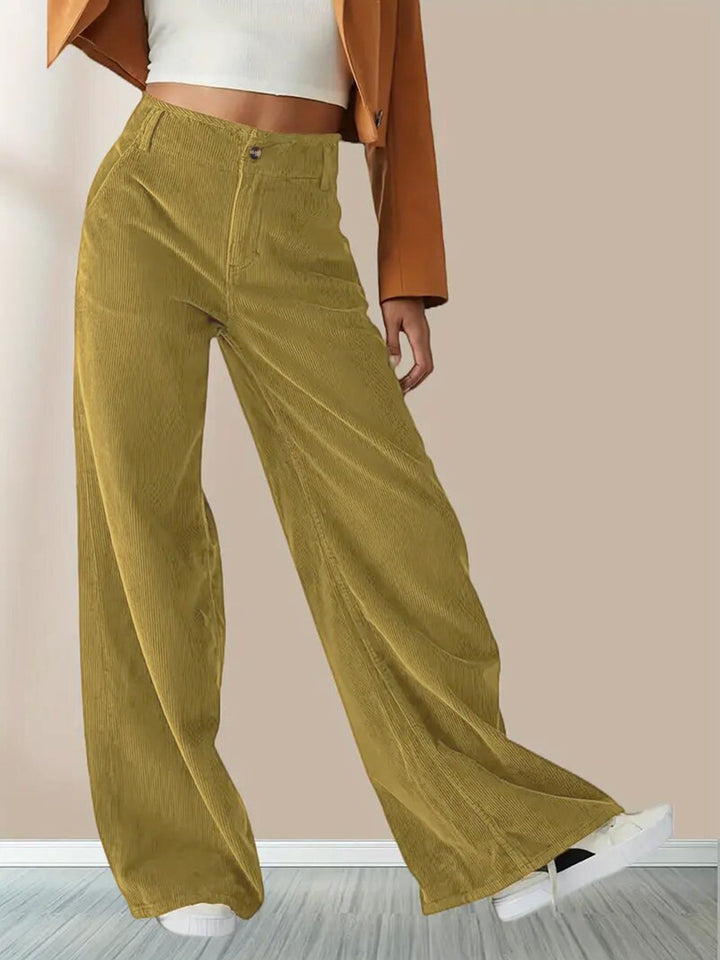 High-Waisted Wide-Leg Trousers - Rosemarie