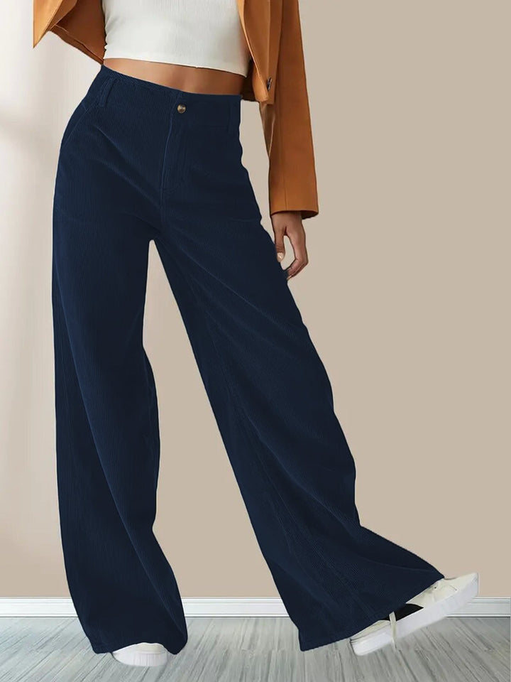High-Waisted Wide-Leg Trousers - Rosemarie