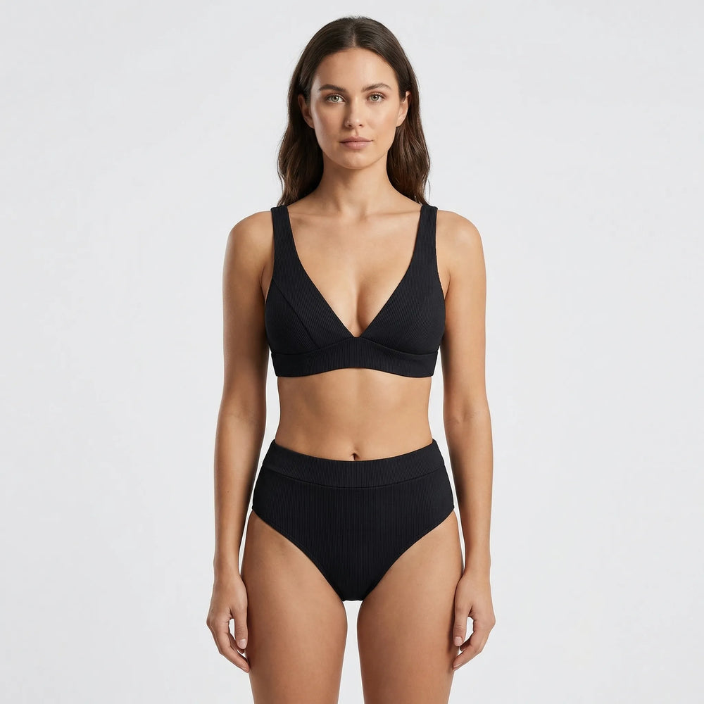High-Waisted Wrap-Top Bikini Set - Meghan