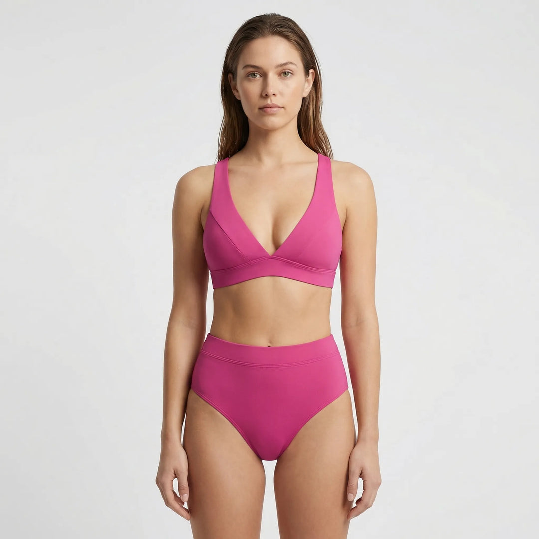 High-Waisted Wrap-Top Bikini Set - Meghan