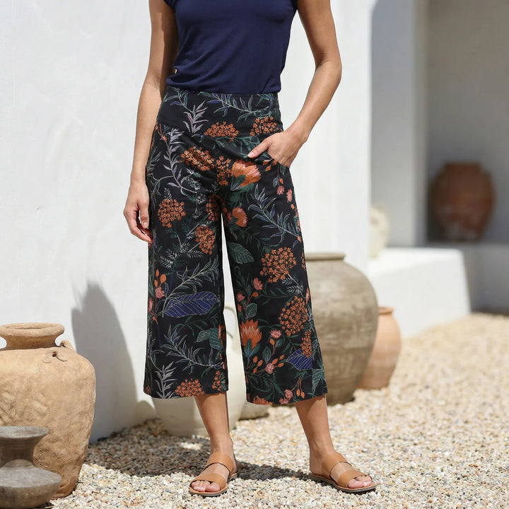 Hohe Taille Weit Geschnittene Hose - Amina