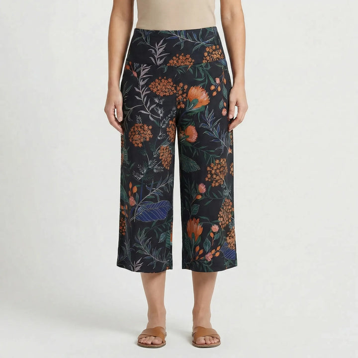 Hohe Taille Weit Geschnittene Hose - Amina