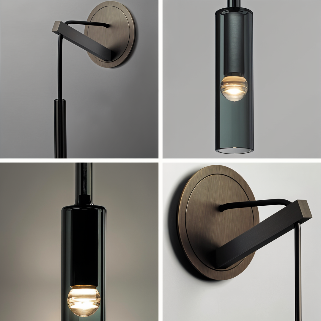 Minimalist Wall Lamp with Smoke Glass – Orvane