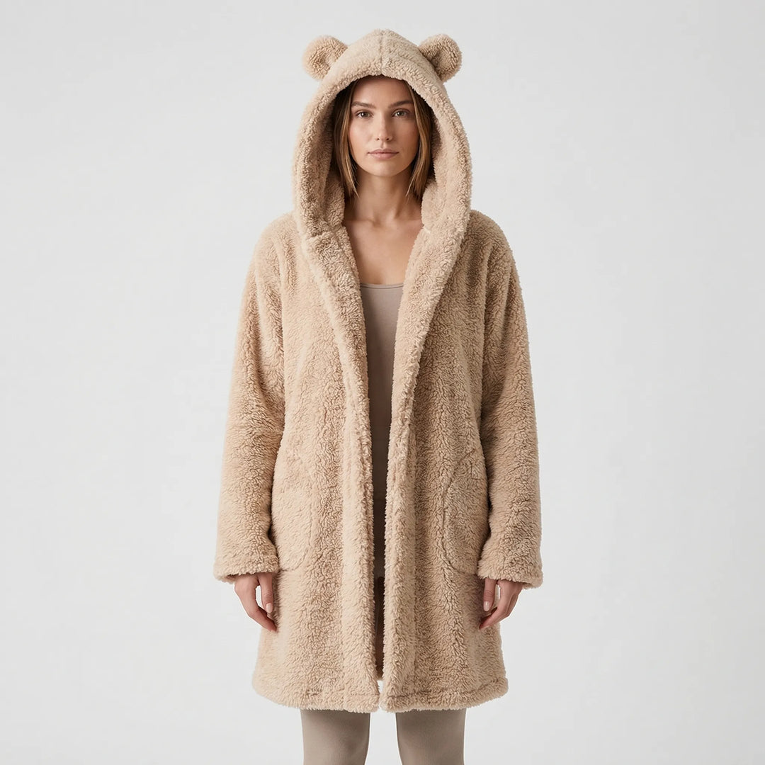 Hooded Dressing Gown With Bear Ears - Jenna