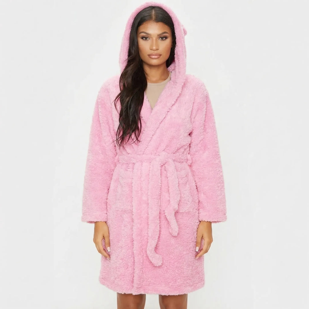 Hooded Dressing Gown With Bear Ears - Jenna