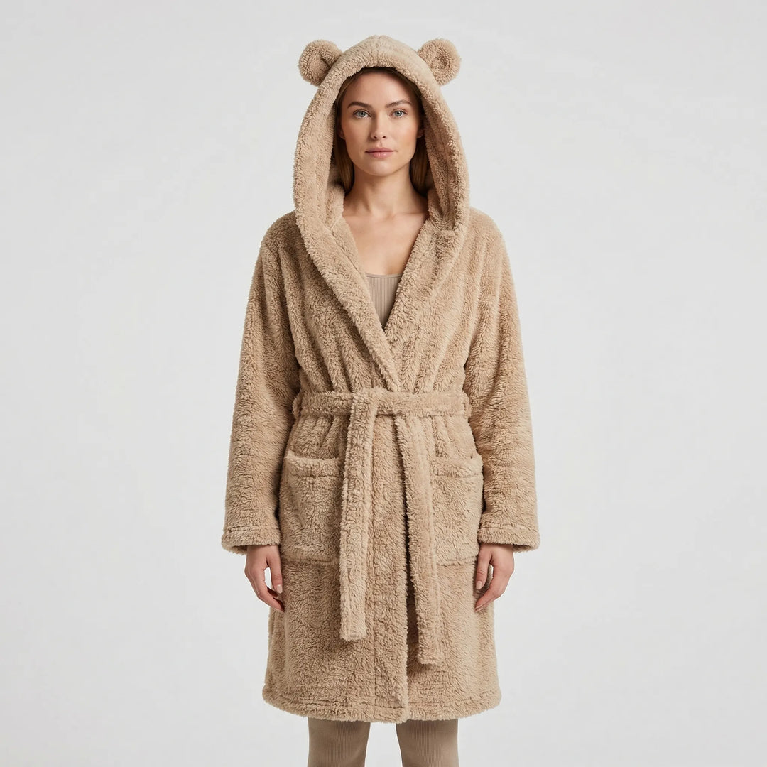 Hooded Dressing Gown With Bear Ears - Jenna