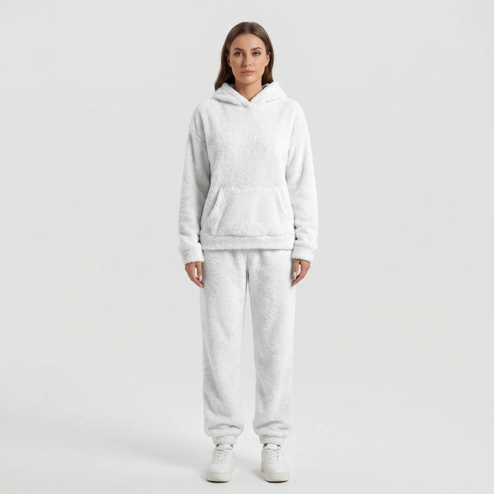 Hooded Fluffy Two-Piece Lounge Set - Marsha