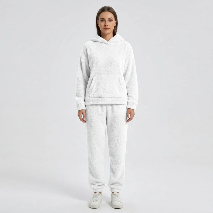 Hooded Fluffy Two-Piece Lounge Set - Marsha