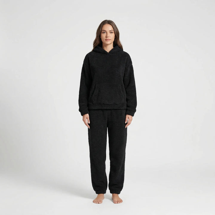 Hooded Fluffy Two-Piece Lounge Set - Marsha