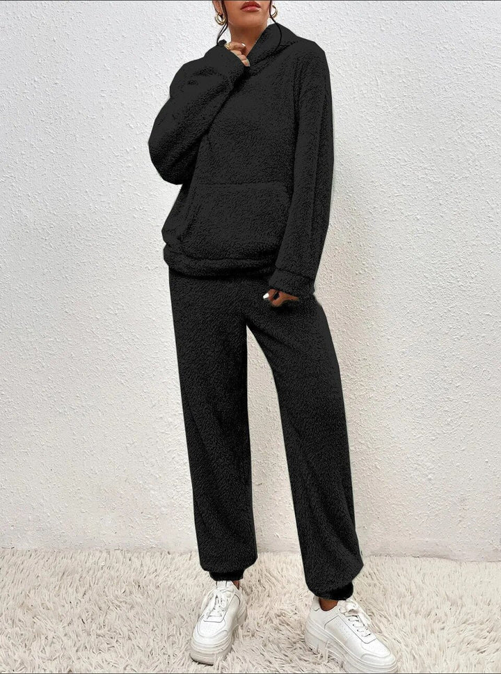 Hooded Fluffy Two-Piece Lounge Set - Marsha