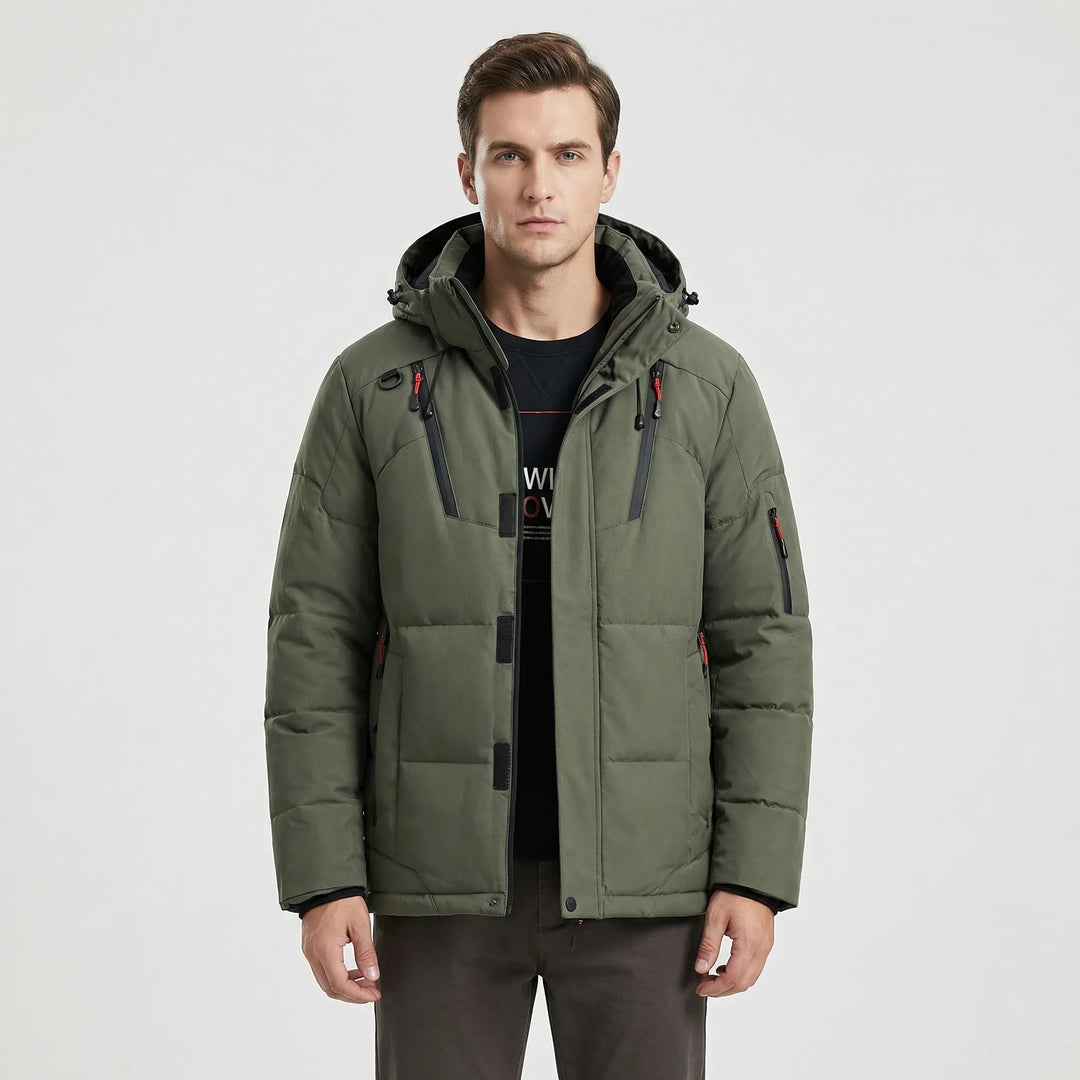 Hooded Windproof Puffer Jacket - Shaun