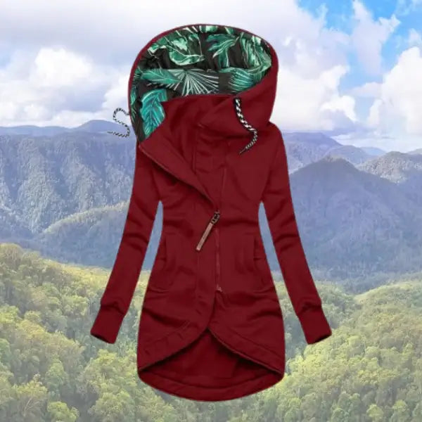Hooded Zip-Up Winter Jacket For Women - Sally