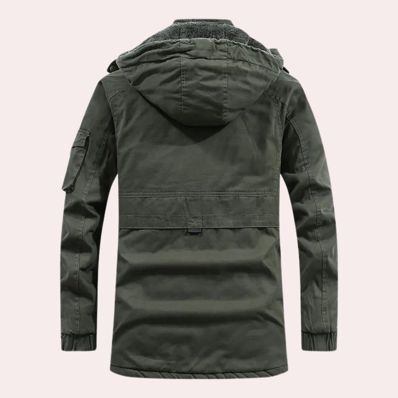 Lined Men's Winter Jacket with Warm Hood - Logan