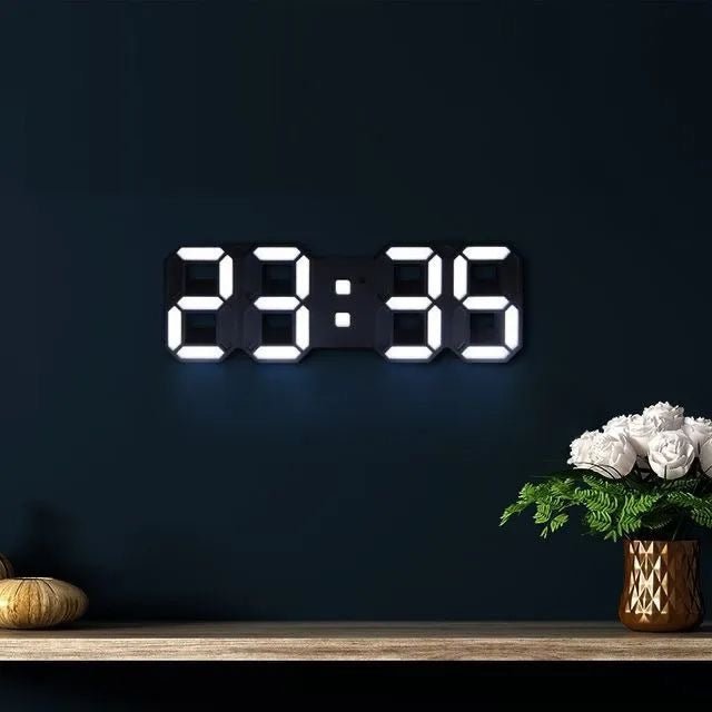 3D LED Wandklok met Dimbare Verlichting – Timora