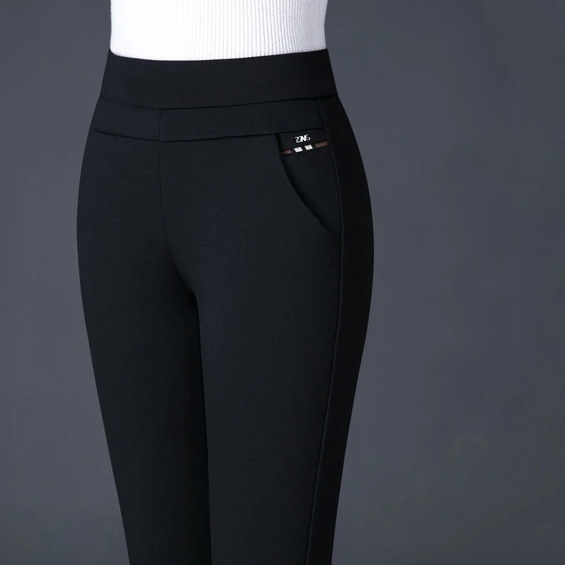 Rechte Damesbroek met Elastische Hoge Taille - Sophia