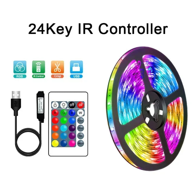 Pasek LED USB z zmianą koloru - oświetlenie RGB do dekoracji pokoju i podświetlenia telewizora