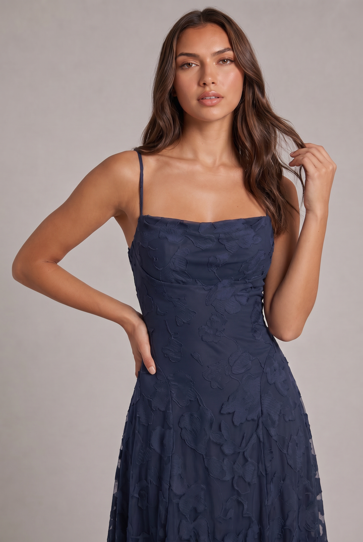 Olivia Maxi Dress - Elegant Evening Gown with Floral Texture 18