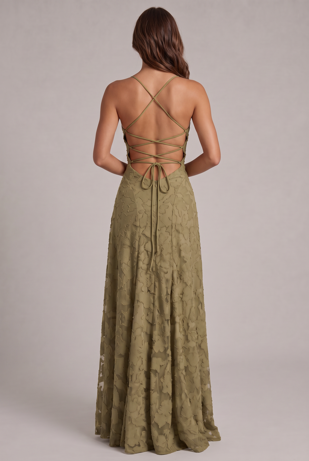 Olivia Maxi Dress - Elegant Evening Gown with Floral Texture 15