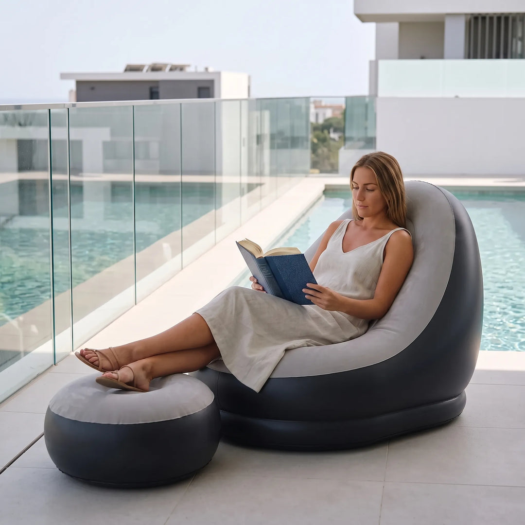 Inflatable Lounge Chair With Footrest - Aerolounge