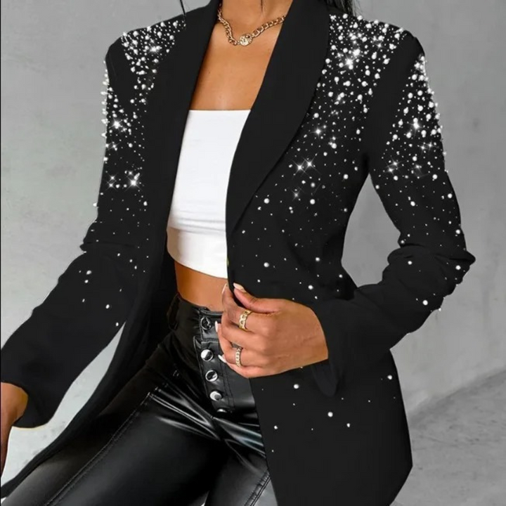 Slanke Damesblazer met Pareldetails - Amara
