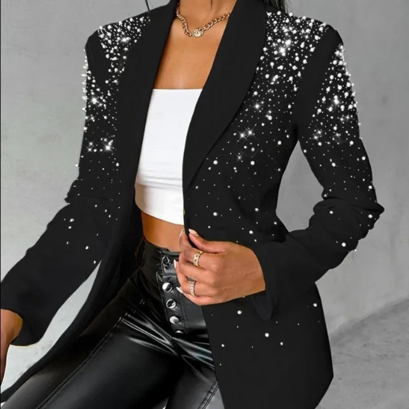 Slanke Damesblazer met Pareldetails - Amara