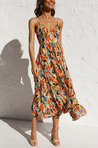 Light maxi summer dress with waist seam – Mira