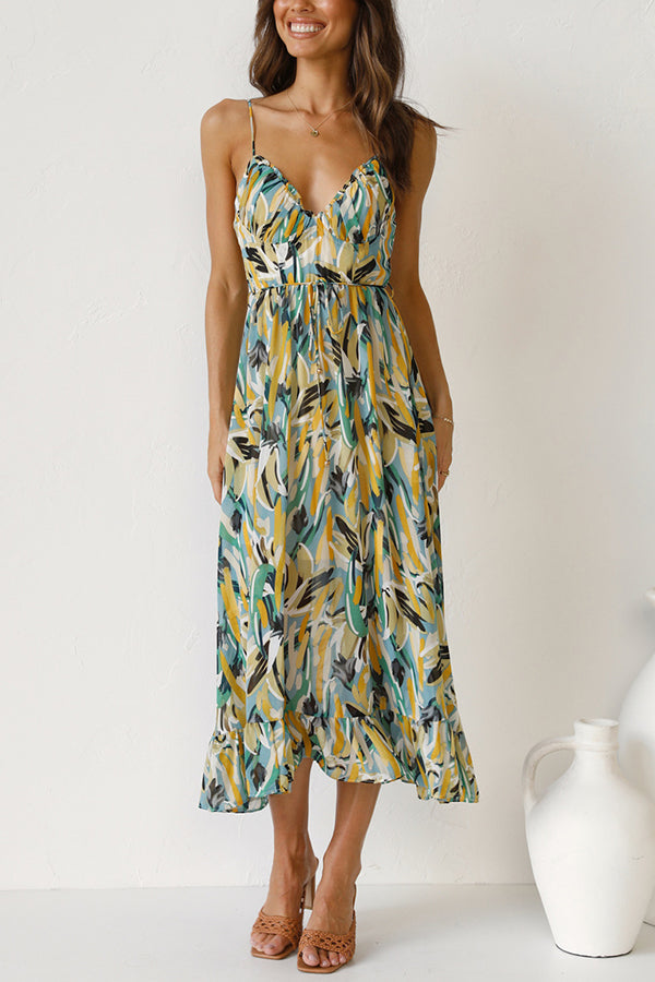 Light maxi summer dress with waist seam – Mira