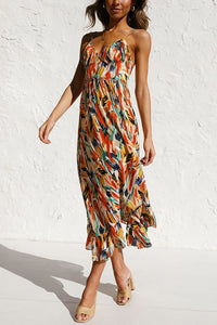 Light maxi summer dress with waist seam – Mira