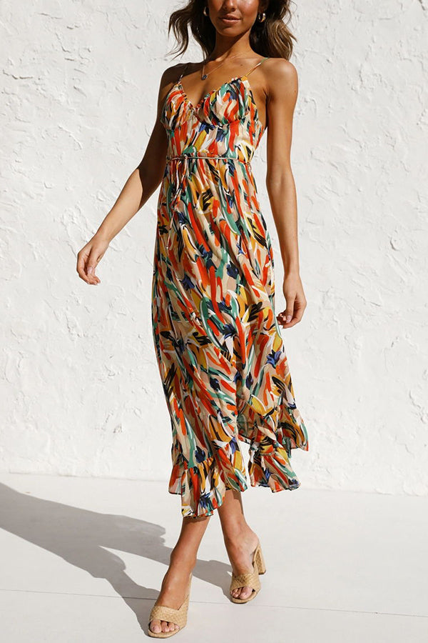 Light maxi summer dress with waist seam – Mira
