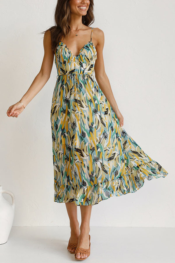 Light maxi summer dress with waist seam – Mira