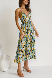 Light maxi summer dress with waist seam – Mira