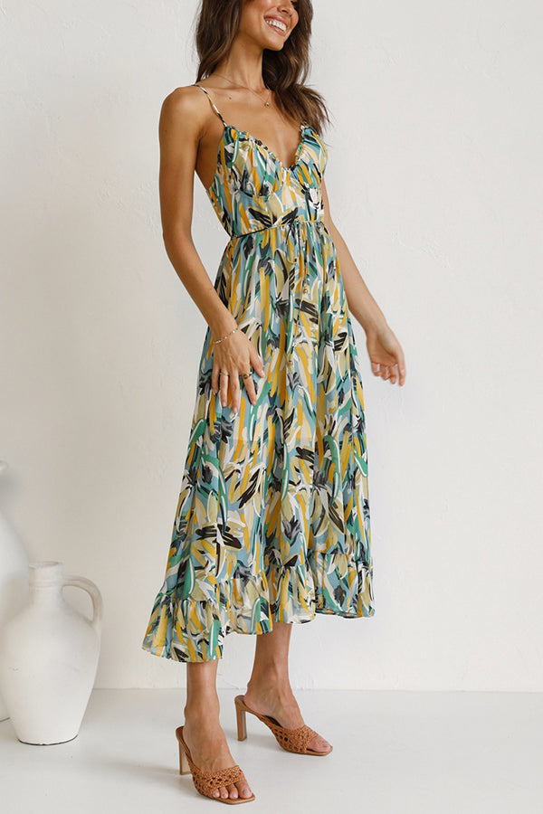 Light maxi summer dress with waist seam – Mira