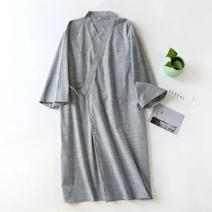 Japanese Kimono-Style Mens Dressing Gown - Blake