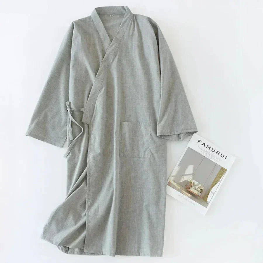 Japanese Kimono-Style Mens Dressing Gown - Blake
