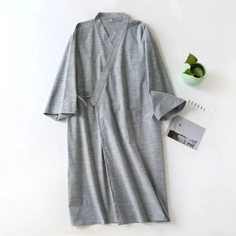 Japanese Kimono-Style Mens Dressing Gown - Blake