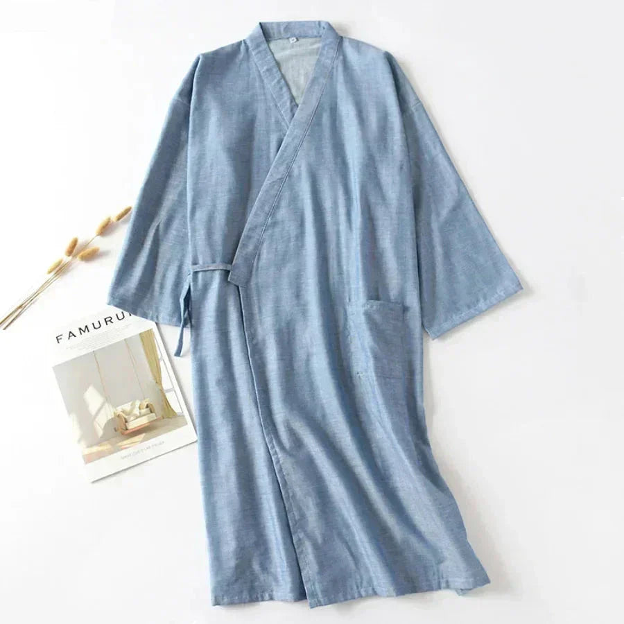 Japanese Kimono-Style Mens Dressing Gown - Blake