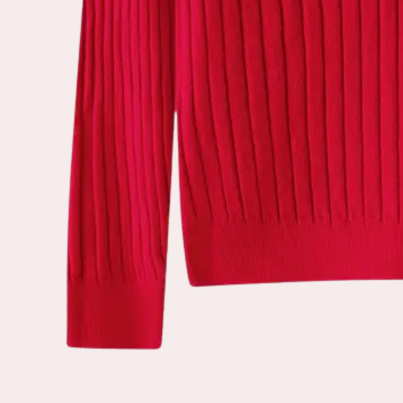 Sweter z dekoltem w serek z detalami na guziki dla kobiet - Marit