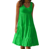 Trendy sleeveless mini dress with round neckline - Amelie