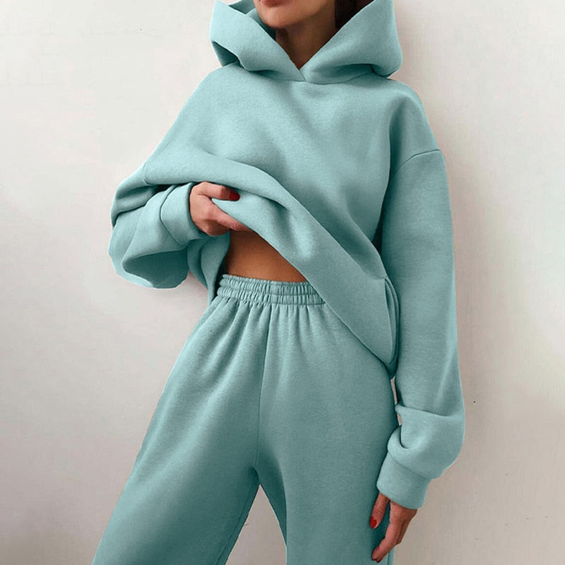 Women's Jogger Set | 2-Piece Hoodie & Pants with Stretch Waist 7